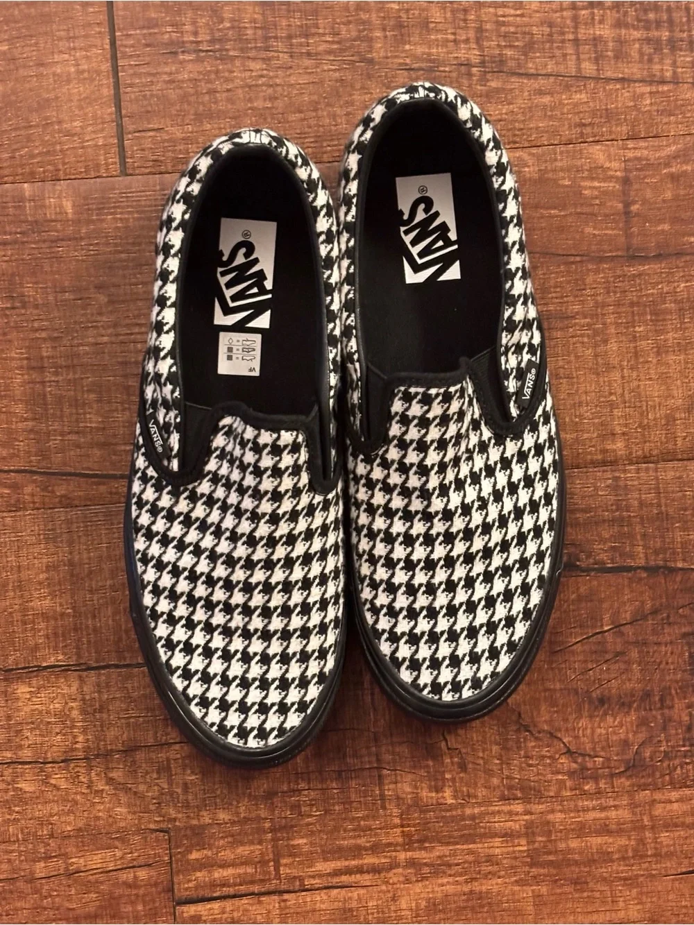 Vans Slip-On Sneakers in Black & White Houndstooth